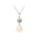 Necklace and Pendant Pink freshwater pearl, crystal and 925 Silver