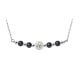Black cultured pearls necklace, crystal and 925 silver