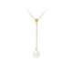 9 mm Perlen Halskette mit Weissen Zuchtperlen und 375/1000 Gelbgold-Verschluss