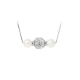White cultured pearls necklace, crystal and 925 silver