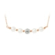 White cultured pearls necklace, crystal and rose gold plated and 925 silver