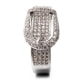 Rhodium Plated Ring and White Cubic Zirconia 