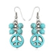Boucles d'oreilles Pendantes Peace en Turquoise