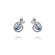 Blue Swarovski Crystal Elements Snake Earrings  and Rhodium Plated
