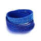 3-strängiges Armband mit blauen und weißen Swarovski Elements und dunkelblauem Samt F