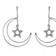Boucles d'oreilles Pendantes Lune et Etoile en Argent 925