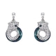 Blue Panther Swarovski Crystal Elements Dangling Earrings and Rhodium Plated