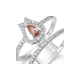 White and Orange Swarovski Elements Crystal Ring