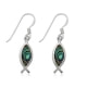 925 Silver Fish Dangling Earrings and Abalone