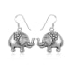 Boucles d'oreilles Elephant Pendantes en Argent 925