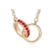 Yellow Gold Plated Handcuffs Long Necklace with Red Swarovski Elements Crystal 