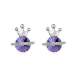 White Gold Plated Princess Earrings with Purple Swarovski Element Crystal