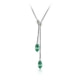 White Gold Plated Necklace with Emerald Green Swarovski Element Crystals 