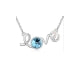 White Gold Plated Love Necklace and Blue Swarovski Element Crystal 