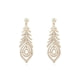 Yellow Gold Plated Dangling Feather Earrings made with a White Crystal from Swarovski