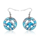 Blue Murano Glass Peace Earrings  