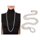 White Freshwater Pearl Long Necklace and 925 Silver