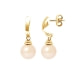 Pink Freshwater Pearls Dangling Earrings and yellow gold 375/1000