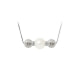 White cultured pearl necklace, crystal and 925 silver