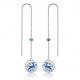 Blue Swarovski Crystal Christmas Reindeer Earrings