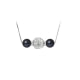 Collana di perle coltivate nere, cristallo e argento 925