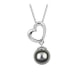 Black Pearl Heart Necklace and Rhodium Plated