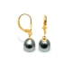 Black Tahitian Pearls Earrings and yellow gold 375/1000