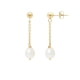 White Freshwater Pearls Dangling Earrings and yellow gold 750/1000