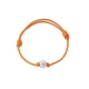 White Freshwater Pearl Orange Cotton Bracelet 