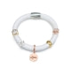 Separador Pulsera Charms Beads Cristalinos Blancos en Acero Inoxidable Oro Rosa