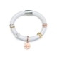 Separator Cristallo Bianco Charms Beads Bracciale in Acciaio Inox Oro Giallo