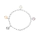 White Peach and Lavender Freshwater Pearl Clover Bracelet and Silver 925