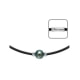 Tahitian Pearl Necklace and Neoprene and 925 Sterling Silver