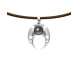 Tahitian Pearl Tribal Leather Man Pendant Necklace and 925 Sterling Silver