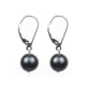 Black Freshwater Pearl Hanging Earrings and Silver Mounting