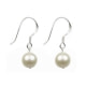 White Freshwater Pearls Hooks Earrings and Silver Mounting