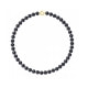 Black Freshwater Pearls Necklace 9-10 mm and 750/1000 Yellow Gold Clasp