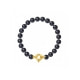 8-9 mm Black Freshwater Pearl Bracelet and 750/1000 Yellow Gold Clasp