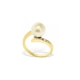 Gold Freshwater Pearl, Diamonds Ring and Yellow Gold 375/1000