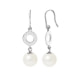 Boucles d'Oreilles Pendantes Perles de Culture Blanches et Argent 925/1000
