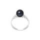 7-8 mm Black Freshwater Pearl Ring and 925/1000 Silver