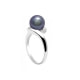 Black Freshwater Pearl Ring and 925 Silver