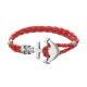 Red Braided Leather Anchor and Skull Stainless Steel Man Bracelet 