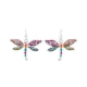 Multicolor Dragonfly Pendant and Earrings Set
