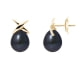 Black Freshwater Pearls Earrings and yellow gold 750/1000 1,9 gr