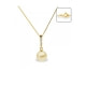 Gold Freshwater Pearl and Diamonds Pendant and Yellow Gold 375/1000