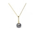 Black Freshwater Pearl and Diamonds Pendant and Yellow Gold 375/1000