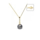 Collar Colgante Perla Cultura Negra, Diamantes y oro amarillo 375/1000