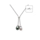 White and Black Freshwater and Tahiti Pearls, Diamonds Necklace and White Gold 750/1000