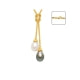 Halskette Gelbgold 750/1000 und weiße Perlen und Tahiti-Perle 